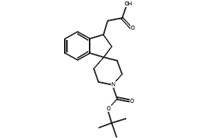 2-(1'-(tert-butoxycarbonyl)-2,3-dihydrospiro[indene-1,3'-piperidine]-3-yl)aceticacid structure, CAS 1243389-32-3