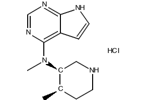 N-methyl-N-((3R,4R)-4-methylpiperidin-3-yl)-7H-pyrrolo[2,3-d]pyrimidin-4-aminehydrochloride structure, CAS 1260590-51-9