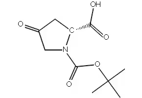 (R)-1-(tert-Butoxycarbonyl)-4-oxopyrrolidine-2-carboxylicacid structure, CAS 364077-84-9