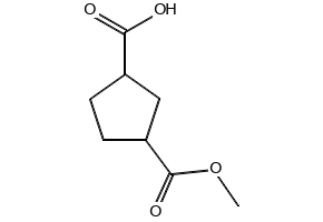 Cyclopentane-1,3-dicarboxylicacidmonomethylester structure, CAS 84545-00-6