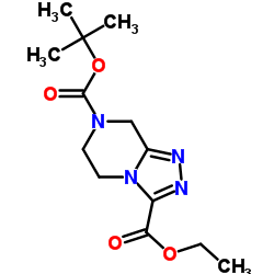 Ethyl7-Boc-5,6,7,8-tetrahydro-1,2,4-triazolo[4,5-a]pyrazine-3-carboxylate structure, CAS 1215852-11-1