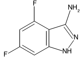 3-Amino-4,6-difluoro-1H-indazole structure, CAS 1197193-24-0