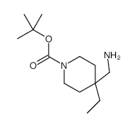 tert-butyl4-(aminomethyl)-4-ethylpiperidine-1-carboxylate structure, CAS 1158758-98-5