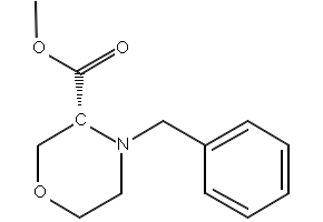 Methyl(R)-4-Benzyl-3-morpholinecarboxylate structure, CAS 1235134-83-4