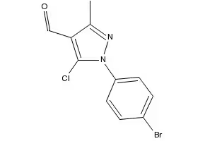 5-[(4-Bromophenyl)sulfanyl]-1-methyl-3-(trifluoromethyl)-1H-pyrazole-4-carbaldehyde structure, CAS 321848-45-7