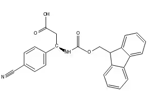 Fmoc-(R)-3-Amino-3-(4-cyano-phenyl)-propionicacid structure, CAS 517905-92-9