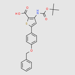 3-tert-Butoxycarbonylamino-5-(4-benzyloxyphenyl)thiophene-2-carboxylicacid structure, CAS 688763-54-4