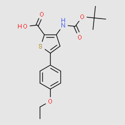 3-tert-Butoxycarbonylamino-5-(4-ethoxyphenyl)thiophene-2-carboxylicacid structure, CAS 688763-50-0