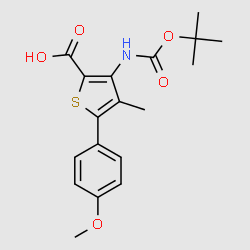 3-tert-Butoxycarbonylamino-5-(4-methoxyphenyl)-4-methylthiophene-2-carboxylicacid structure, CAS 691393-96-1