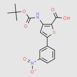 3-tert-Butoxycarbonylamino-5-(3-nitrophenyl)thiophene-2-carboxylicacid structure, CAS 688763-44-2