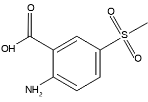 2-Amino-5-(methylsulfonyl)benzoicAcid structure, CAS 90222-79-0
