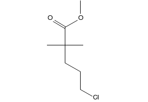 Methyl-5-chloro-2,2-dimethylvalerate structure, CAS 73441-42-6