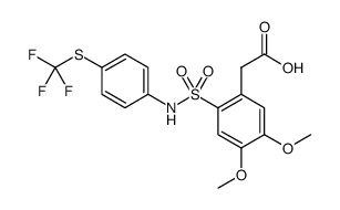 [4,5-Dimethoxy-2-(4-trifluoromethylsulfanylphenylsulfamoyl)phenyl]aceticacid structure, CAS 886499-12-3