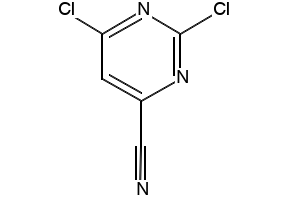 2,6-dichloropyrimidine-4-carbonitrile structure, CAS 26293-93-6