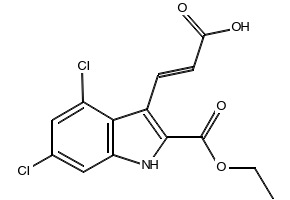 3-(4,6-dichloro-2-(ethoxycarbonyl)-1H-indol-3-yl)propanoicacid structure, CAS 144989-41-3