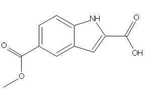 5-(methoxycarbonyl)-1H-indole-2-carboxylicacid structure, CAS 681288-76-6