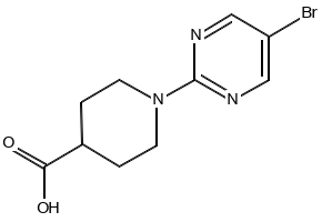 1-(5-Bromopyrimidin-2-yl)piperidine-4-carboxylicacid structure, CAS 799283-92-4