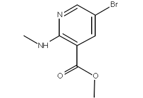 methyl6-bromo-2-(methylamino)nicotinate structure, CAS 1034131-15-1