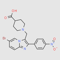 1-[6-Bromo-2-(4-nitrophenyl)imidazo[1,2-a]pyridin-3-ylmethyl]piperidine-4-carboxylicacid structure, CAS 728916-68-5