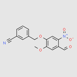 4-(3-Cyanobenzyloxy)-5-methoxy-2-nitrobenzaldehyde structure, CAS 1253790-26-9
