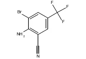 4-amino-5-bromo-2-(trifluoromethyl)benzonitrile structure, CAS 155255-45-1