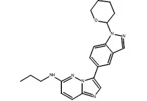5-Fluoro-4-(imidazo[1,2-b]pyridazin-3-yl)pyrimidin-2-amine structure, CAS 1131604-83-5