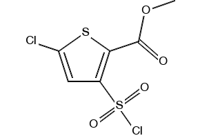 ethyl2-chloro-5-(chlorosulfonyl)thiophene-3-carboxylate structure, CAS 1245643-45-1