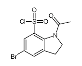 1-acetyl-5-bromo-2,3-dihydro-1H-indole-7-sulfonylchloride structure, CAS 30691-46-4