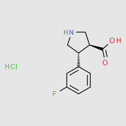 (+/-)-Trans-4-(3-Fluoro-phenyl)-pyrrolidine-3-carboxylicacidHCl structure, CAS 1049727-55-0