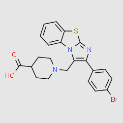 1-[2-(4-Bromophenyl)benzo[d]imidazo[2,1-b]thiazol-3-ylmethyl]piperidine-4-carboxylicacid structure, CAS 728917-09-7
