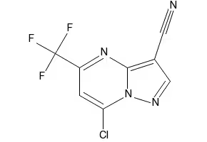 7-Chloro-5-(trifluoromethyl)pyrazolo[1,5-a]pyrimidine-3-carbonitrile structure, CAS 1131604-90-4