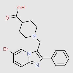 1-(6-Bromo-2-phenylimidazo[1,2-a]pyridin-3-ylmethyl)piperidine-4-carboxylicacid structure, CAS 728916-66-3
