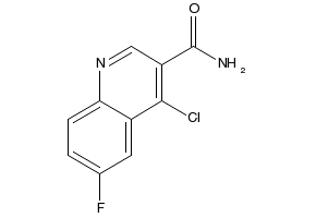 4-Chloro-6-cyanoquinoline-3-carboxamide structure, CAS 1131604-95-9