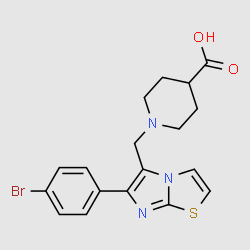 1-[6-(4-Bromo-phenyl)-imidazo[2,1-b]thiazol-5-ylmethyl]-piperidine-4-carboxylicacid structure, CAS 728916-98-1