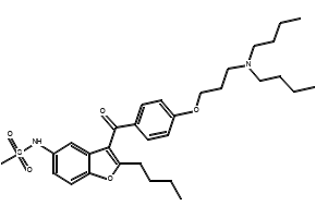2-Butyl-3-(4-hydroxybenzoyl)-5-nitro-benzofuran structure, CAS 141645-16-1