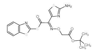 S-2-Benzothiazolyl(Z)-2-(2-aminothiazol-4-yl)-2-(t-butoxycarbonylmethoxyimino)thioacetate structure, CAS 89605-09-4