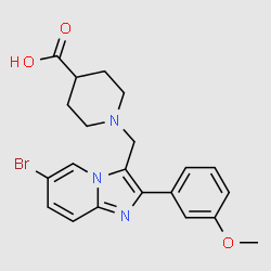 1-[6-Bromo-2-(3-methoxyphenyl)imidazo[1,2-a]pyridin-3-ylmethyl]piperidine-4-carboxylicacid structure, CAS 728916-73-2