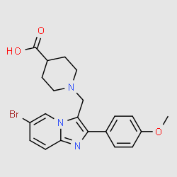 1-[6-Bromo-2-(4-methoxyphenyl)imidazo[1,2-a]pyridin-3-ylmethyl]piperidine-4-carboxylicacid structure, CAS 728916-71-0