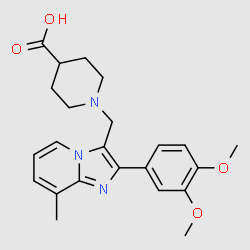 1-[2-(3,4-Dimethoxyphenyl)-8-methylimidazo[1,2-a]pyridin-3-ylmethyl]piperidine-4-carboxylicacid structure, CAS 727977-65-3