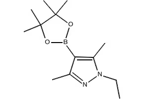 1H-Pyrazole,1-ethyl-3,5-dimethyl-4-(4,4,5,5-tetramethyl-1,3,2-dioxaborolan-2-yl)- structure, CAS 1082503-79-4