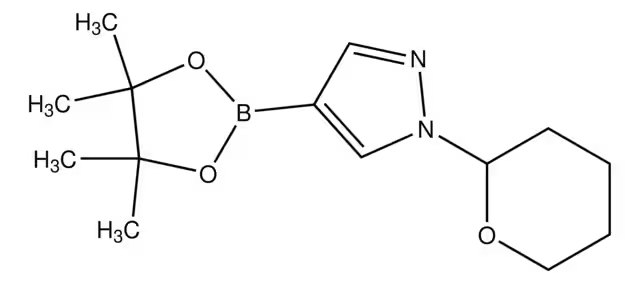 1H-Pyrazole,1-(tetrahydro-2H-pyran-2-yl)-4-(4,4,5,5-tetramethyl-1,3,2-dioxaborolan-2-yl)- structure, CAS 1003846-21-6