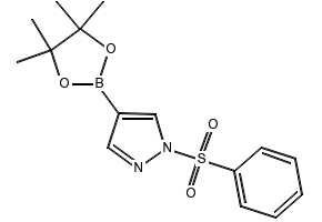 1H-Pyrazole,1-(phenylsulfonyl)-4-(4,4,5,5-tetramethyl-1,3,2-dioxaborolan-2-yl)- structure, CAS 1073372-04-9