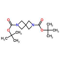 di-tert-butyl2,6-diazaspiro[3.3]heptane-2,6-dicarboxylate structure, CAS 1150618-17-9