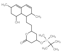 4-(tert-Butyldimethylsilanyloxy)-6-[2-(8-hydroxy-2,6-dimethyl-1,2,6,7,8,8a-hexahydronaphthalen-1-yl)ethyl]tetrahydropyran-2-one structure, CAS 79902-31-1
