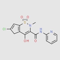 6-Chloro-4-hydroxy-2-methyl-1,1-dioxo-2,5-dihydro-1H-1l6-cyclopenta[e][1,2]thiazine-3-carboxylicacidpyridin-2-ylamide structure, CAS 1215641-71-6