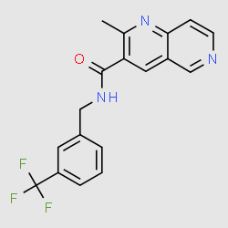 2-Methyl-N-[3-(trifluoromethyl)benzyl]-1,6-naphthyridine-3-carboxamide structure, CAS 388572-53-0