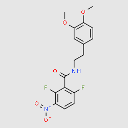 N-(3,4-Dimethoxyphenethyl)-2,6-difluoro-3-nitrobenzamide structure, CAS 646497-64-5