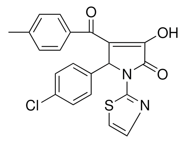5-(4-Chlorophenyl)-3-hydroxy-4-(4-nitrobenzoyl)-1-thiazol-2-yl-1,5-dihydropyrrol-2-one structure, CAS 425619-80-3