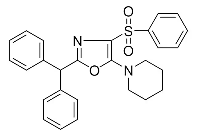 1-[4-Benzenesulfonyl-2-(3-nitrophenyl)oxazol-5-yl]piperidine structure, CAS 330681-80-6