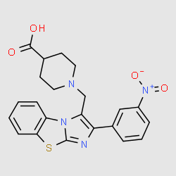 1-[2-(3-Nitrophenyl)benzo[d]imidazo[2,1-b]-thiazol-3-ylmethyl]piperidine-4-carboxylicacid structure, CAS 728917-03-1